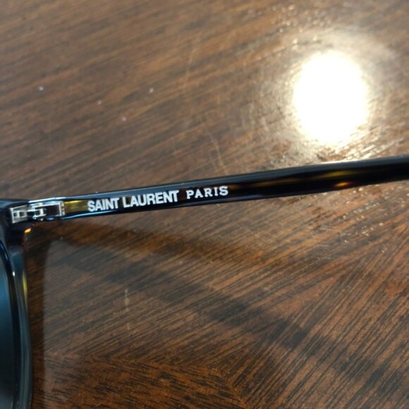 LNWOT Saint Laurent Cat Eye Brown Tortiseshell Sunglasses Authentic + Case - Picture 4 of 8